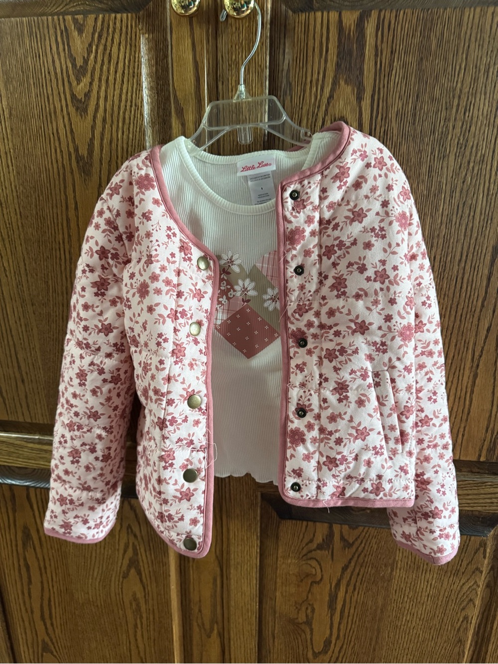 Girls size 6 Little Lass quilted jacket and top set